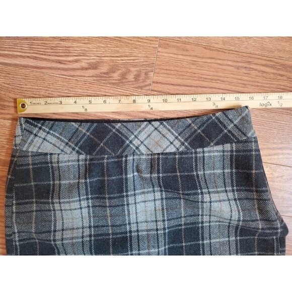 Eddie‎ Bauer Skirt Women's Size 6 Wool Blend Gray Plaid Lined Mini A-Line Slit - Picture 7 of 11